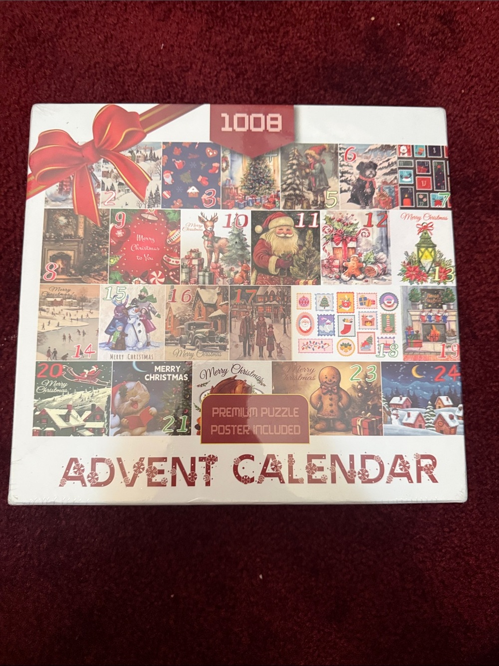 Festive Advent Calendar Puzzle - Red and White